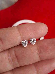 Charming Heart Stud Earrings silver