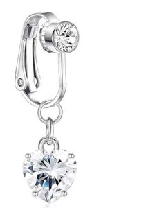Heart Crystal Clip-On belly piercing