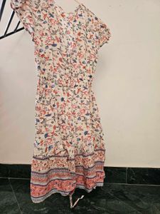 URBANIC Boho Floral Print Flutter Sleeve Dress