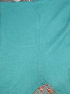 Winter Teal Kurta Set with White Print