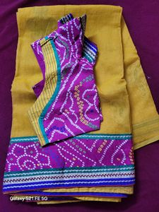 Chanderi Style Saree Nice Colour Combination