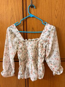 Chic Floral Peplum Top
