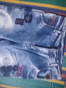Stylish Blue Washed Denim Jeans