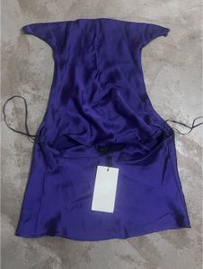 Zara Satin Cowl Neck Halter Top