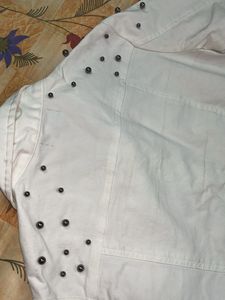 White Studded Denim Jacket