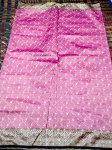 Elegant Pink Floral Saree