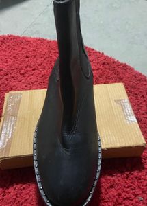 M&amp;S Black Leather Ankle Boots