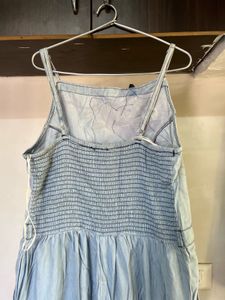 Denim Overalls with Floral Detail