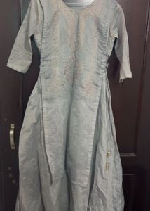 Elegant Grey Embroidered Kurta