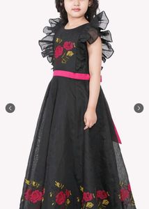 Girls' Black Floral Dress