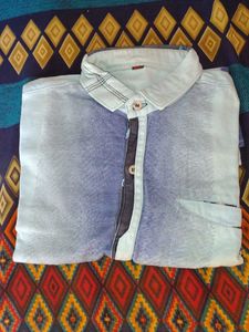 Men's Blue Washed Denim Shirt