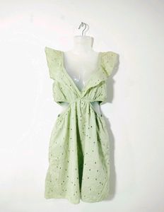 Sage Green Cutout Mini Dress