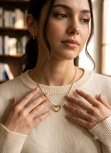 Gold Heart Necklace - Stainless Steel