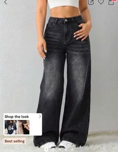High waisted wide leg jeans