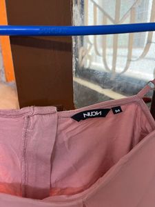 Stylish Dusty Pink Layered High-Low Top
