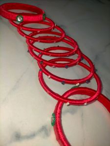 Red Colour Thread Bangles