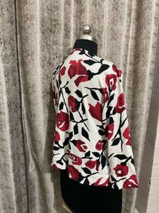 floral button-up cardigan