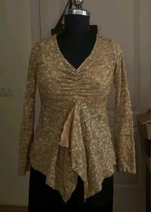 Elegant Lace Blouse with Ruffle Detail