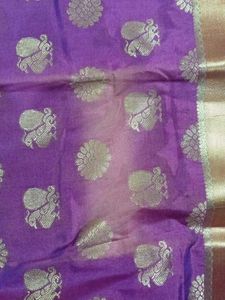 Purple &amp; Gold Kanjeevaram Silk Saree
