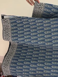Blue Printed Kurta this size will be L