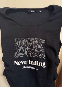 Black Graphic Print Tank Top