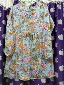 Bohemian Floral Print Kurta  cord set