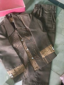 Boys Brown Ethnic Suit