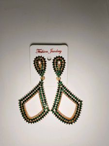Sparkling Green Gemstone Dangle Earrings