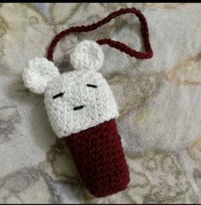Handmade Crochet Lip Balm Holder & Keychain Charm