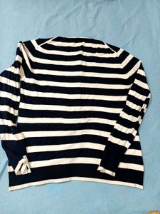 Black &amp; White Striped Cardigan