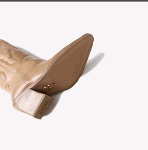 Tan Leather Western Cowboy Boots