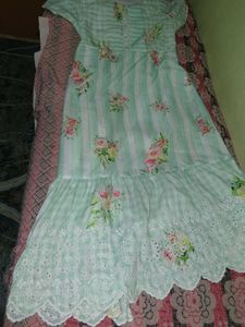 Light Green Floral Ethnic Gown