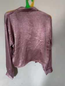 Pink Ruched Crop Blouse