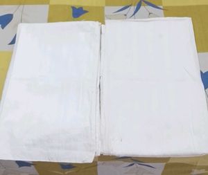 2 stiched white cotton pillow cover set