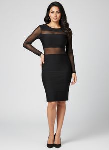 Chic Black Mesh Panel Dress
