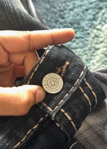 True Religion Black Washed Denim Jeans