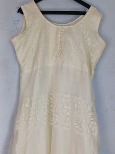Long Salwar Cream Colour