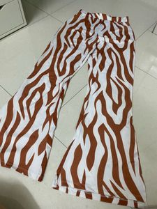 Stylish Zebra Print Flared Pants