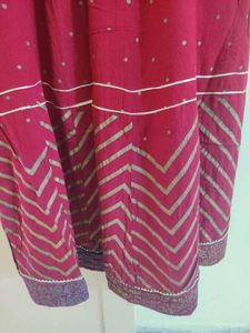 Maroon Ethnic Kurta with Golden Print