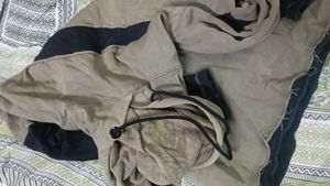 Distressed Hoodie with Stripe Detail