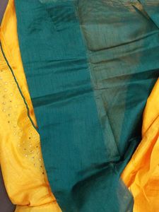 Elegant Yellow Saree with Embellished Border