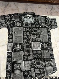 Patterned Black & White Shirt