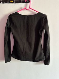MWB Xs Size Black Square Neck Top