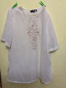 Short Off White Kurta