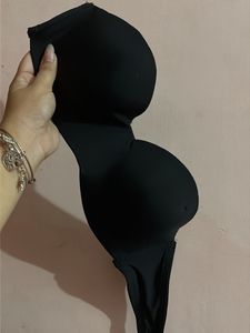 Black Strapless Padded Bra