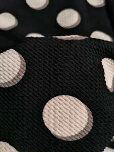 Black &amp; White Polka Dot Flowy Short Dress