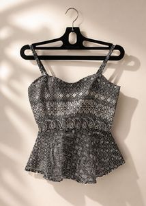 Stylish Chikankari Design Peplum Top