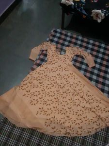Elegant Peach Ethnic Gown