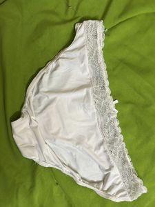USED Lace Trim White Briefs
