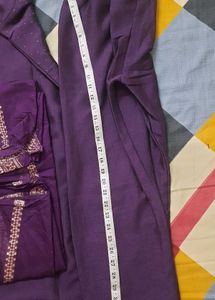 Elegant Purple Embroidered 3 piece set